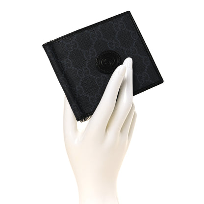 Gucci GG Supreme Monogram Retro Interlocking G Money Clip Black Grey 2 of 7