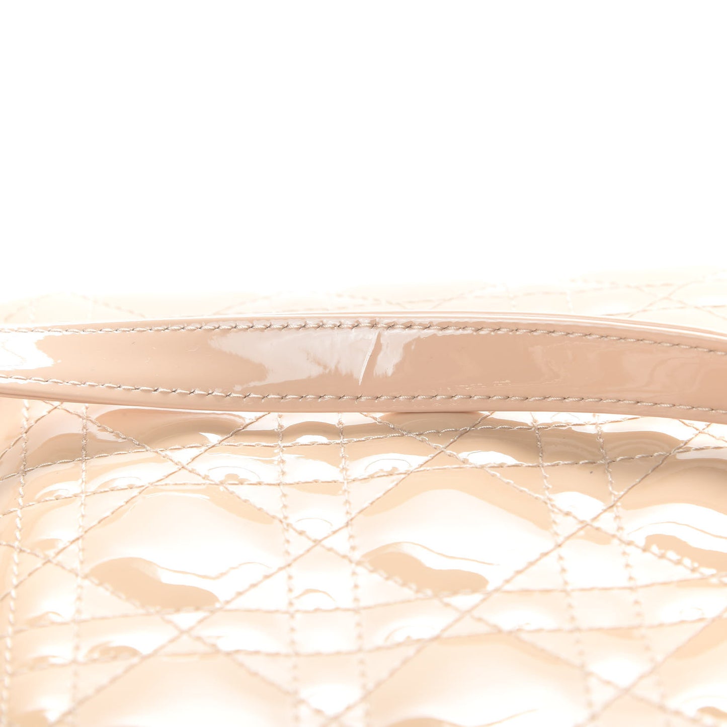 Patent Cannage Medium Lady Dior Beige