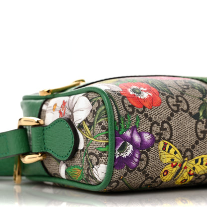 Gucci GG Supreme Monogram Flora Web Mini Ophidia Shoulder Bag Green 7 of 9