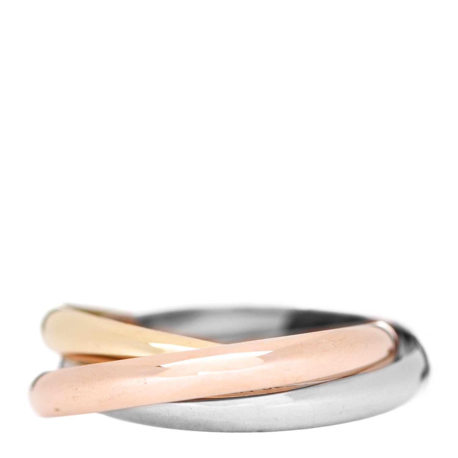 Cartier 18K Pink Yellow White Gold Small Trinity Ring 60 9 3 of 6
