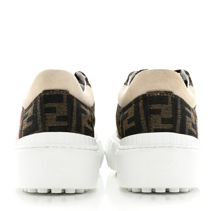 Fendi Fabric Jacquard FF Rainbow Womens Fendi Force Low-Top Sneakers 37 Tobacco Black White Multicolor 4 of 12