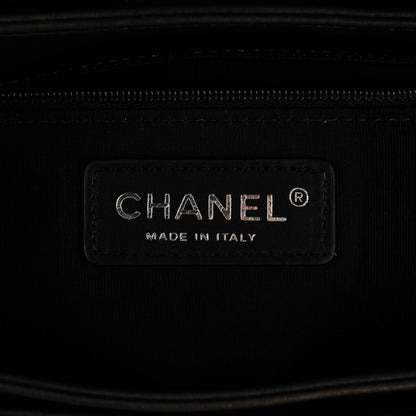 Chanel Metallic Goatskin Quilted Medium Rock In Rome Flap Charcoal 7 of 8