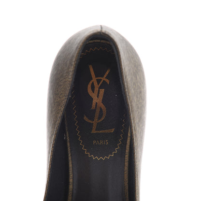 Saint Laurent Vernigolf Tribtoo 105 Platform Pumps 36.5 Gold 6 of 10