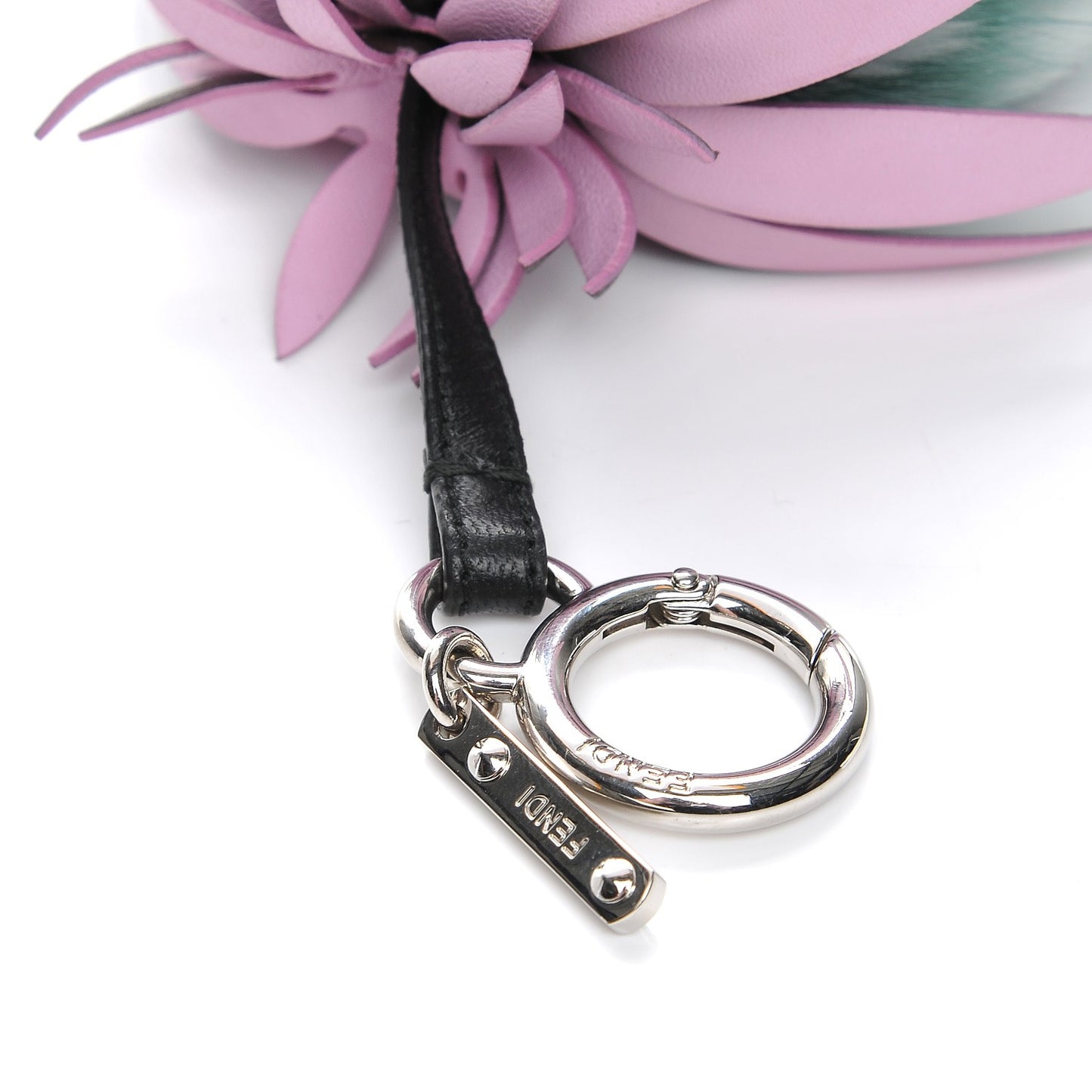 Fox Rabbit Fur Nappa Pineapple Bag Charm Green