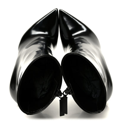 Saint Laurent Glazed Calfskin Opyum 110 Ankle Boots 36 Black 2 of 9