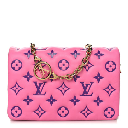 Louis Vuitton Lambskin Embossed Monogram Vuittamins Pochette Coussin Rose Violet 1 of 12