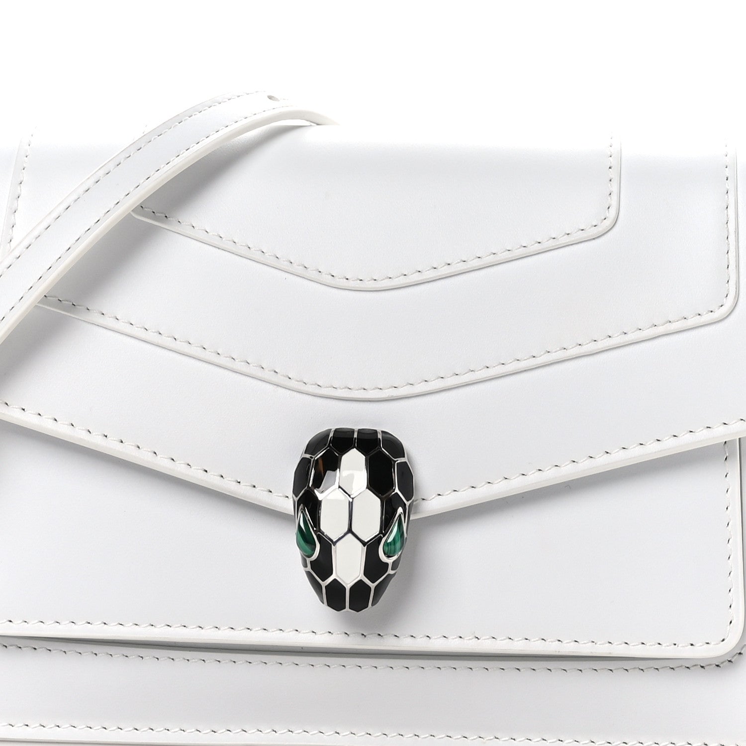 Bulgari Calfskin Serpenti Forever East West Shoulder Bag White 6 of 10