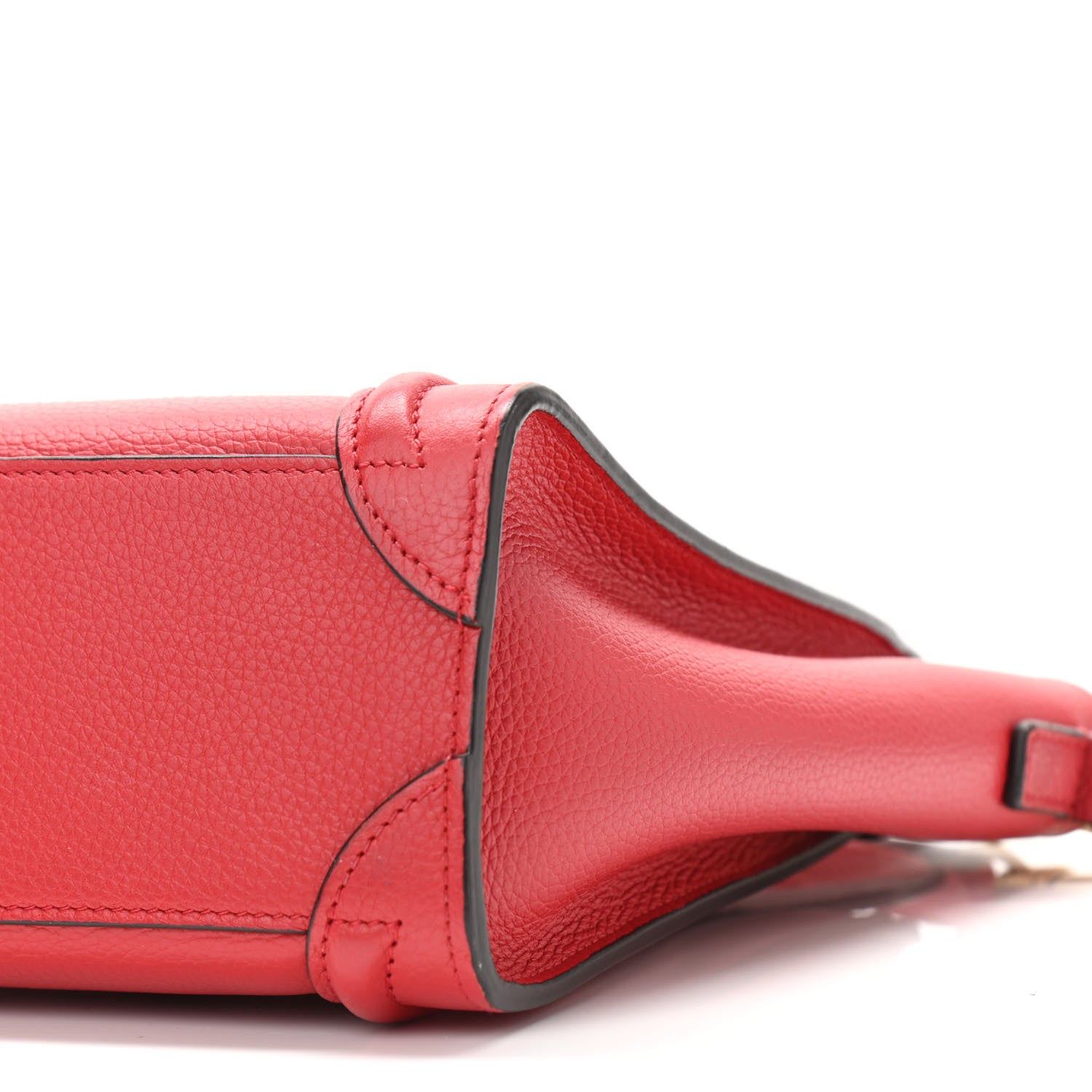 Celine Drummed Calfskin Nano Luggage Red 9 of 12