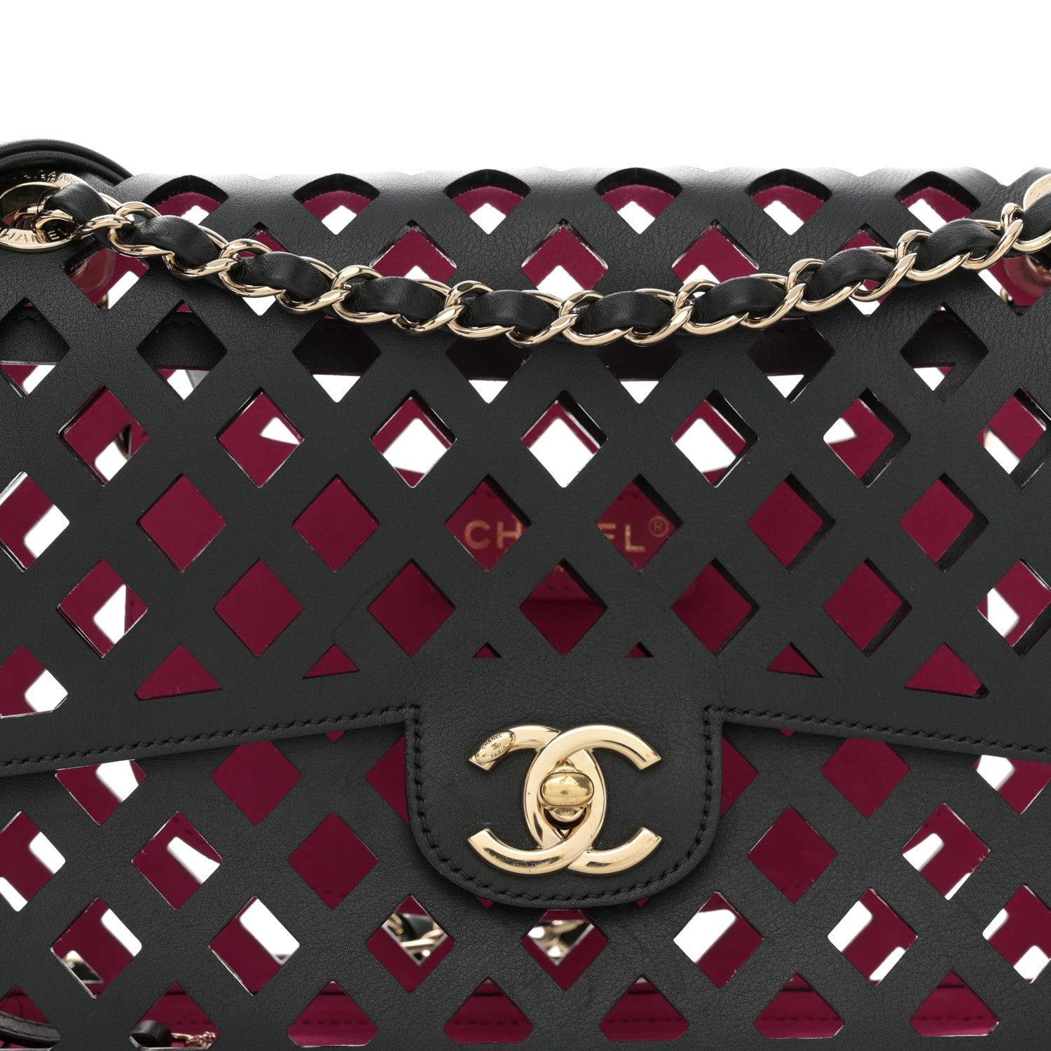 Chanel Lambskin Sea Through Flap Black Multicolor 11 of 14