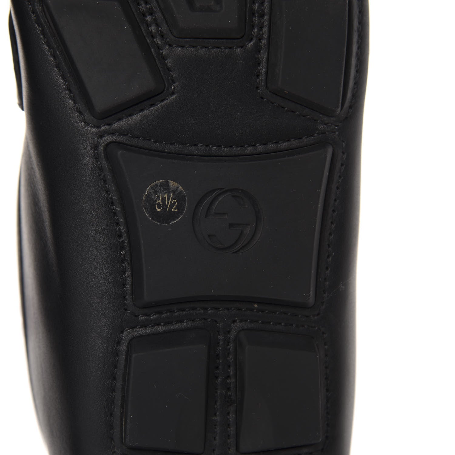 Gucci Velvety Calfskin Web Mens Noel Driver Loafers 8.5 Black 8 of 10