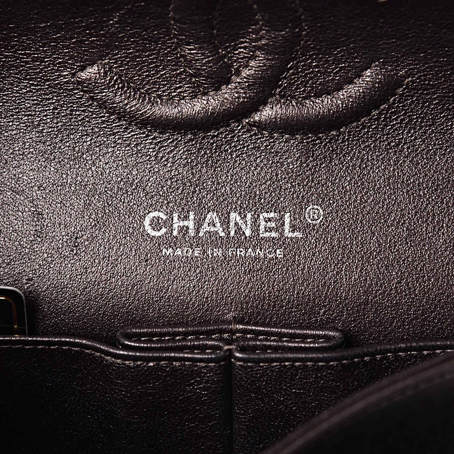 Chanel Metallic Lambskin Quilted Medium Double Flap Dark Grey 6 of 11