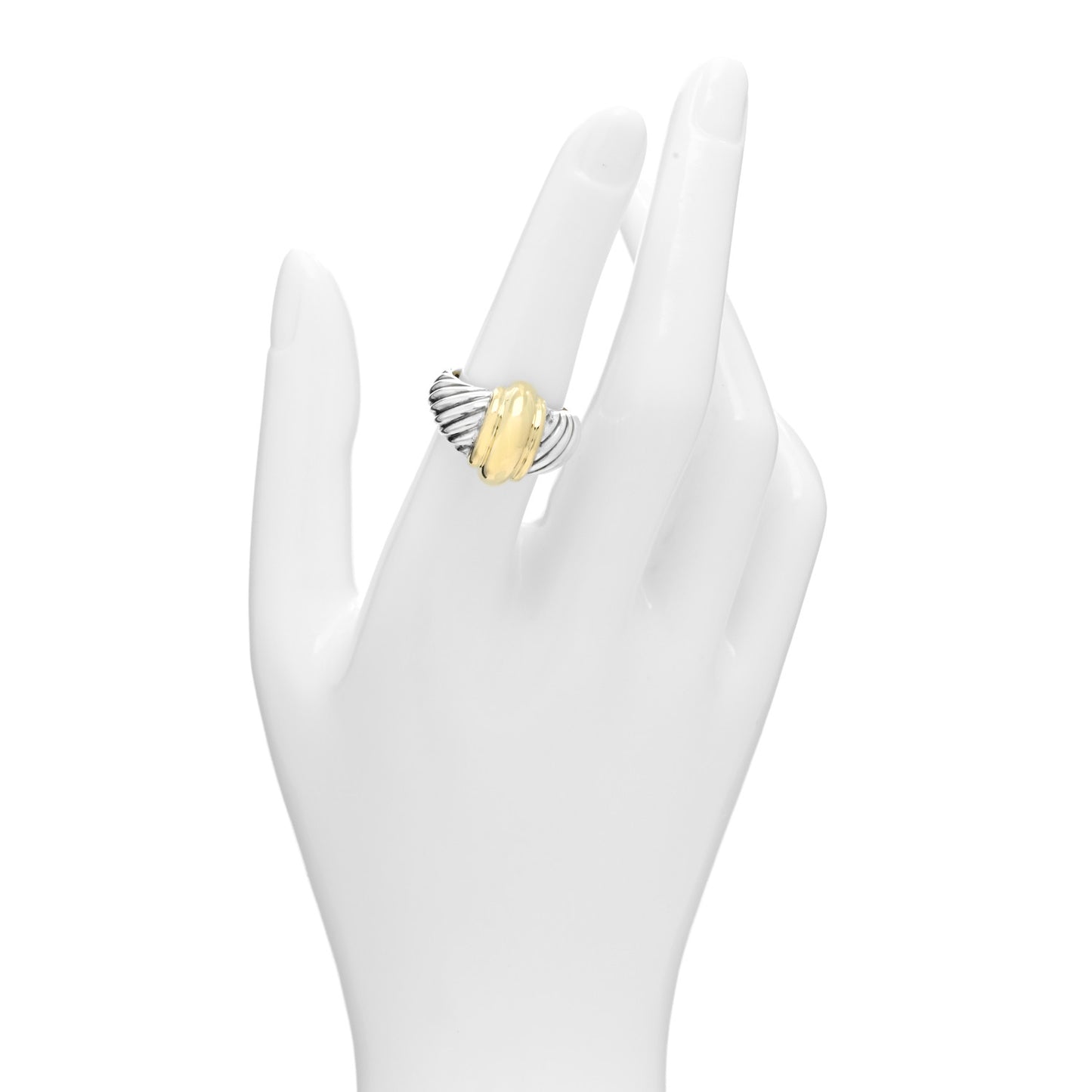 Sterling Silver 14K Yellow Gold Shrimp Ring 53 6.5