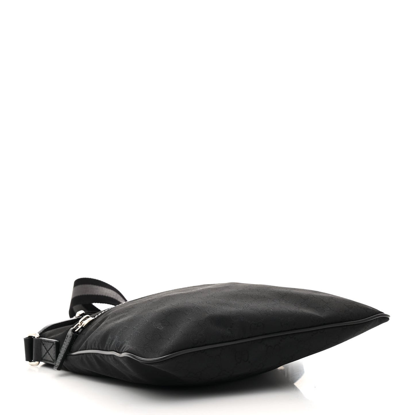 Nylon Monogram Small Flat Messenger Bag Black