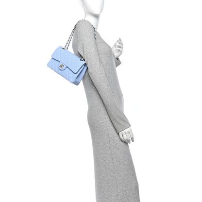 Chanel Caviar Quilted Small Double Flap Light Blue 2 of 13