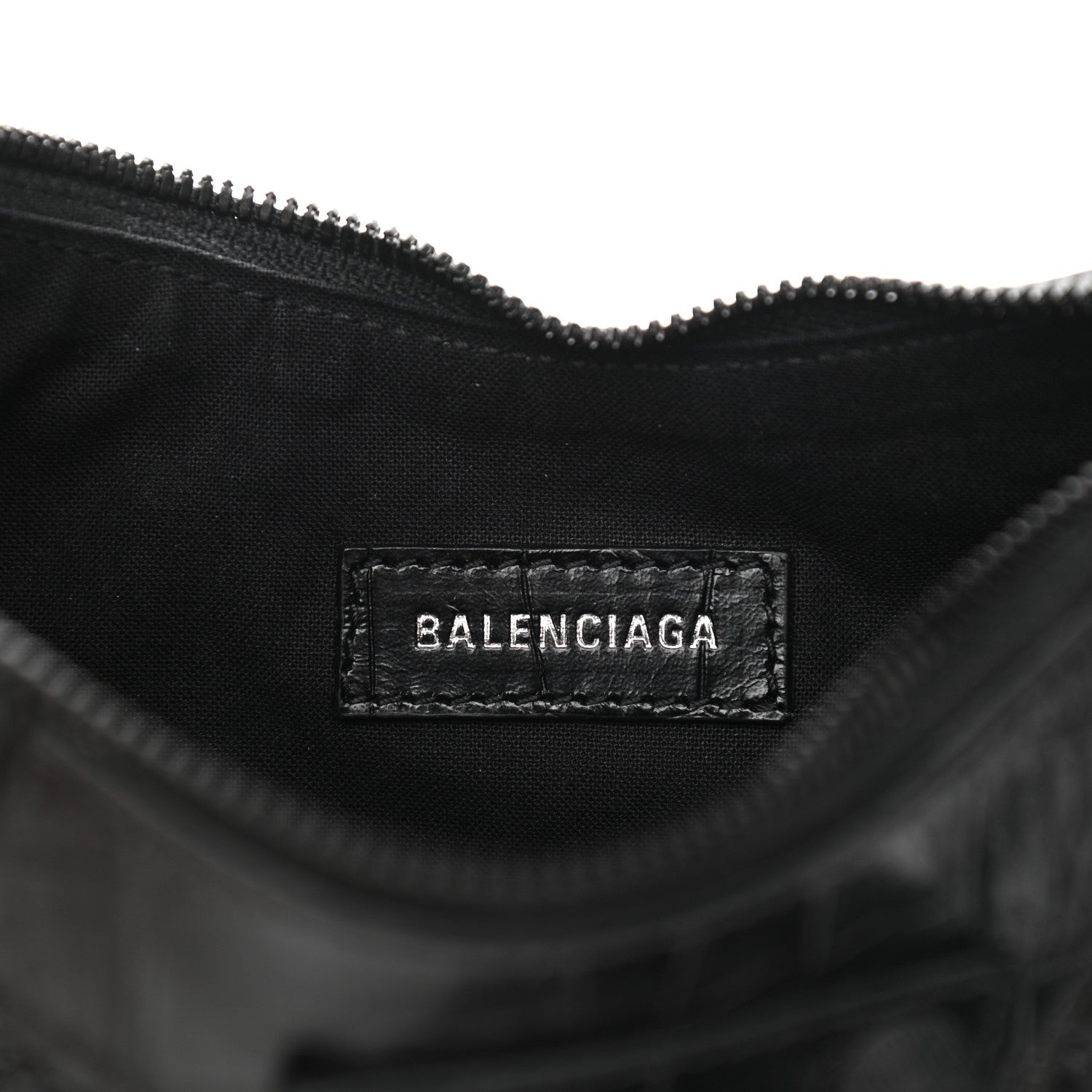 Balenciaga Extra Supple Calfskin Crocodile Embossed Monochrome Le Cagole Shoulder Bag XS Black 6 of 10