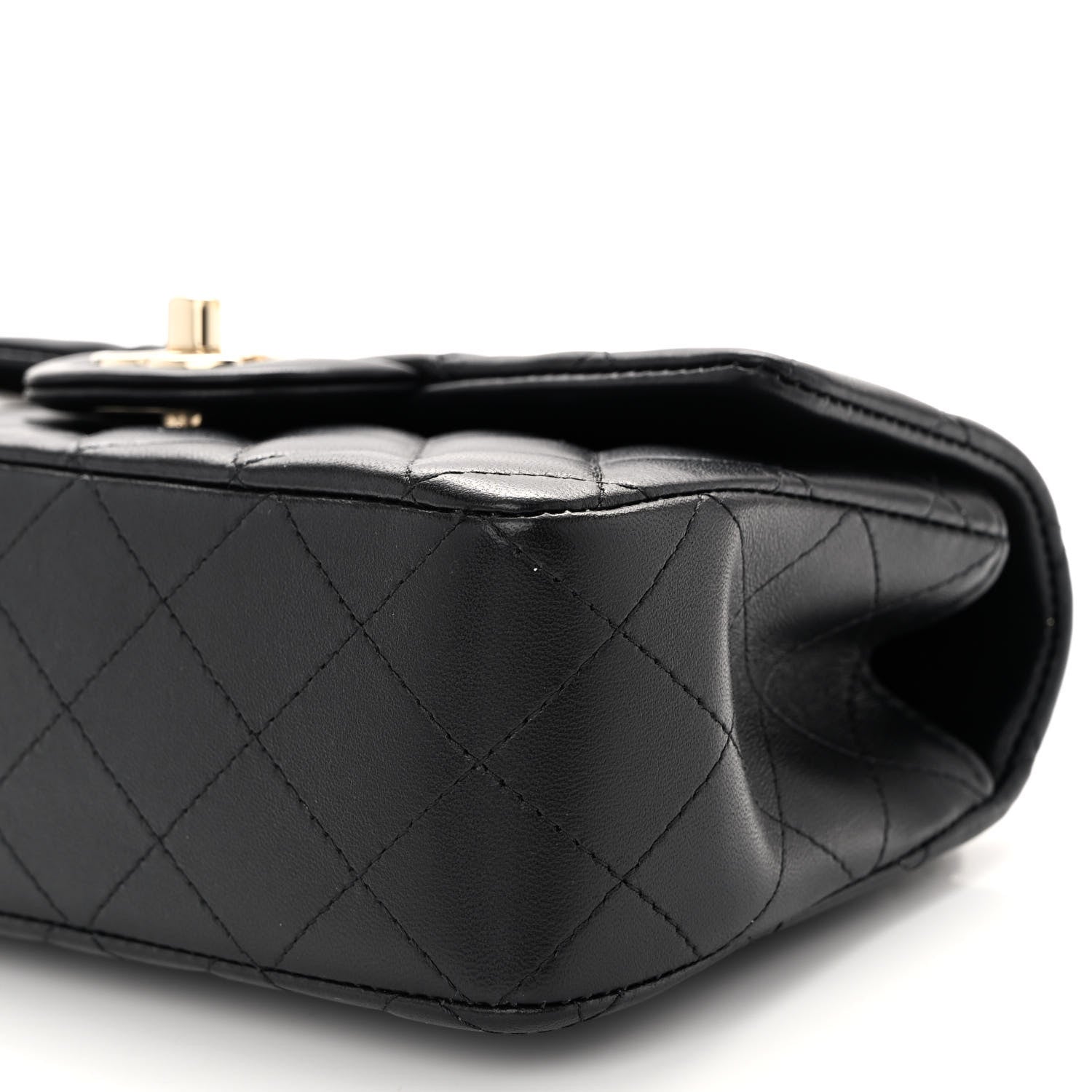 Chanel Lambskin Pearl Crystal Quilted Mini CC Lion Charm Top Handle Rectangular Flap Black 10 of 11