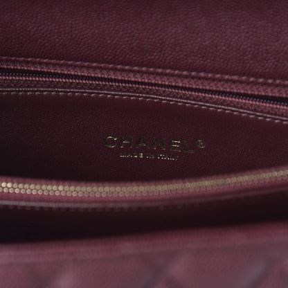 Chanel Caviar Lizard Quilted Medium Coco Handle Flap Burgundy 8 of 11