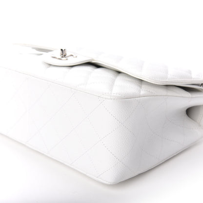 Chanel Caviar Quilted Jumbo Double Flap White 7 of 10