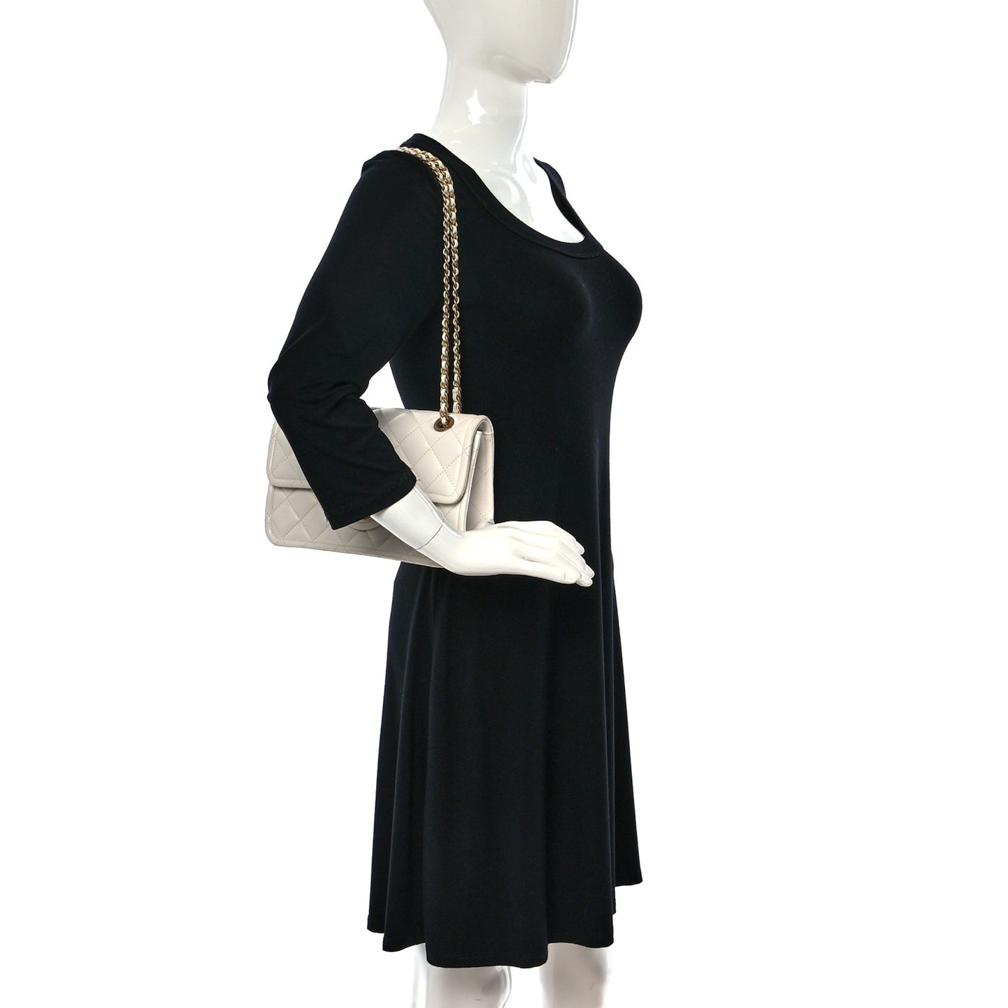 Caviar Quilted Medium Sweet Classic Flap White