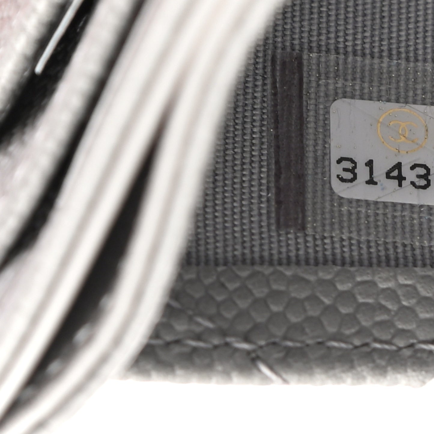 Caviar Quilted Card Holder Grey