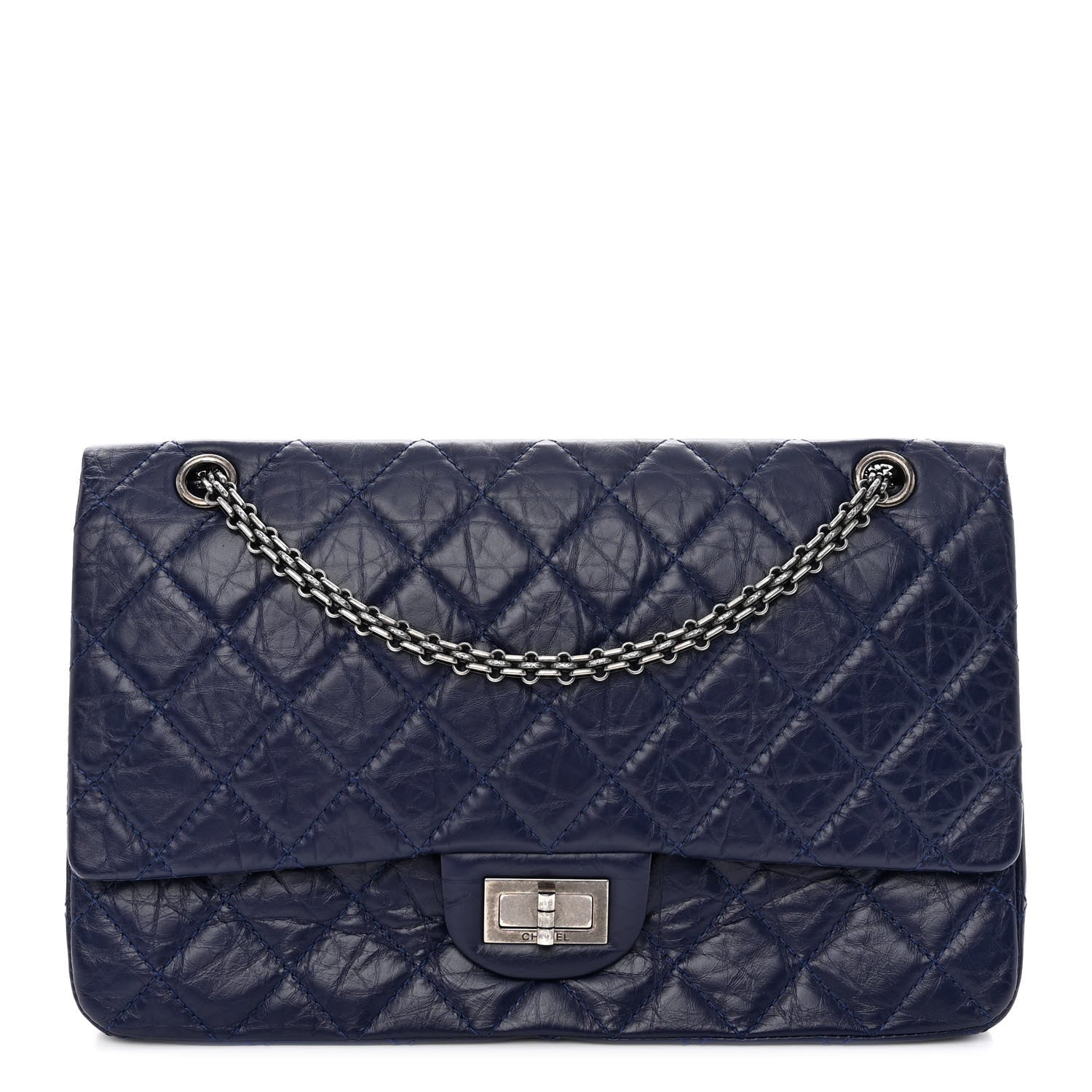 Chanel Aged Calfskin Quilted 2.55 Reissue 227 Flap Dark Blue 1 of 10