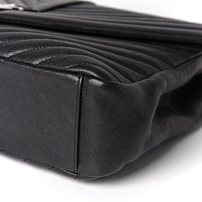 Saint Laurent Sheepskin Matelasse Chevron Monogram Large College Satchel Black 10 of 10