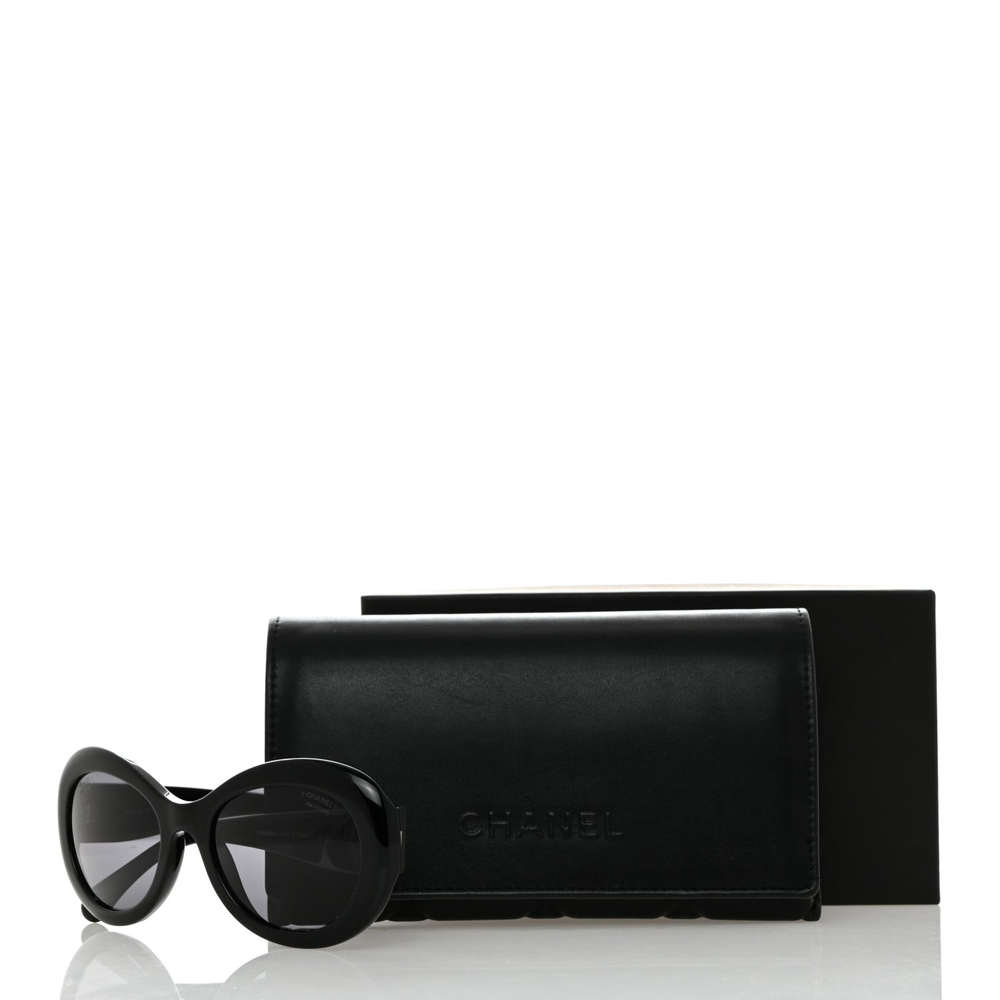 Acetate Polarized Oval CC Sunglasses 5469-B Black