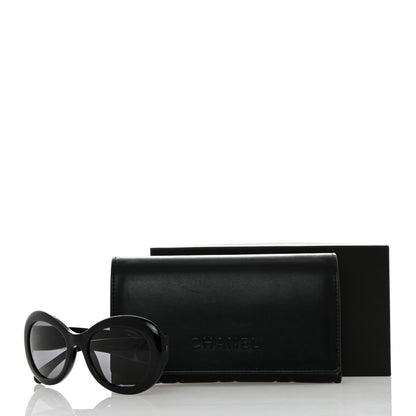 Chanel Acetate Polarized Oval CC Sunglasses 5469-B Black 8 of 8