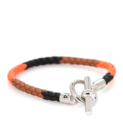Hermes Swift Silk Braided Glenan H Trio Single Tour Bracelet T4 Mars 1 of 5
