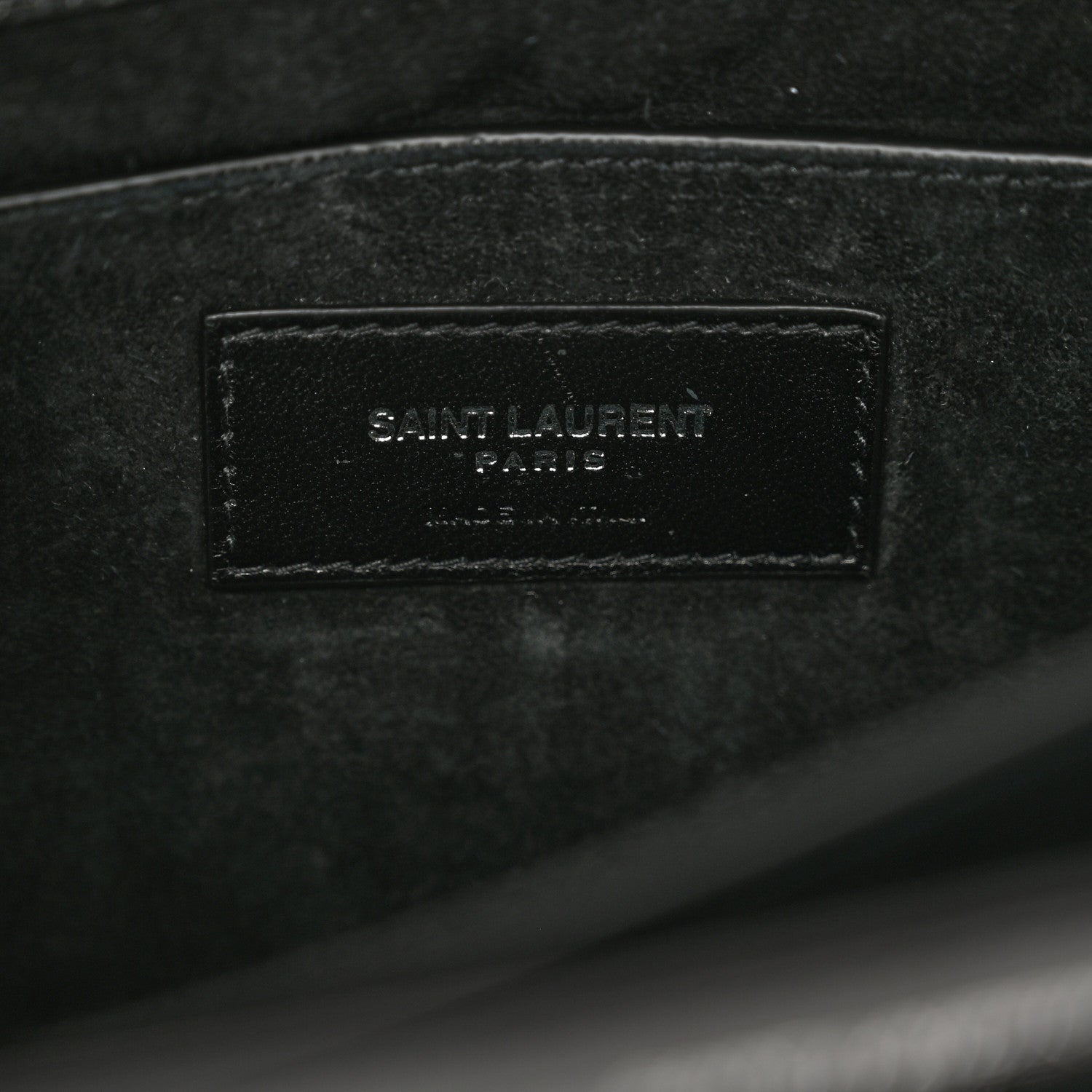 Saint Laurent Calfskin Crocodile Embossed Large Monogram Sunset Black 6 of 12