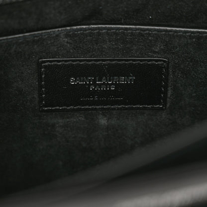 Saint Laurent Calfskin Crocodile Embossed Large Monogram Sunset Black 6 of 12