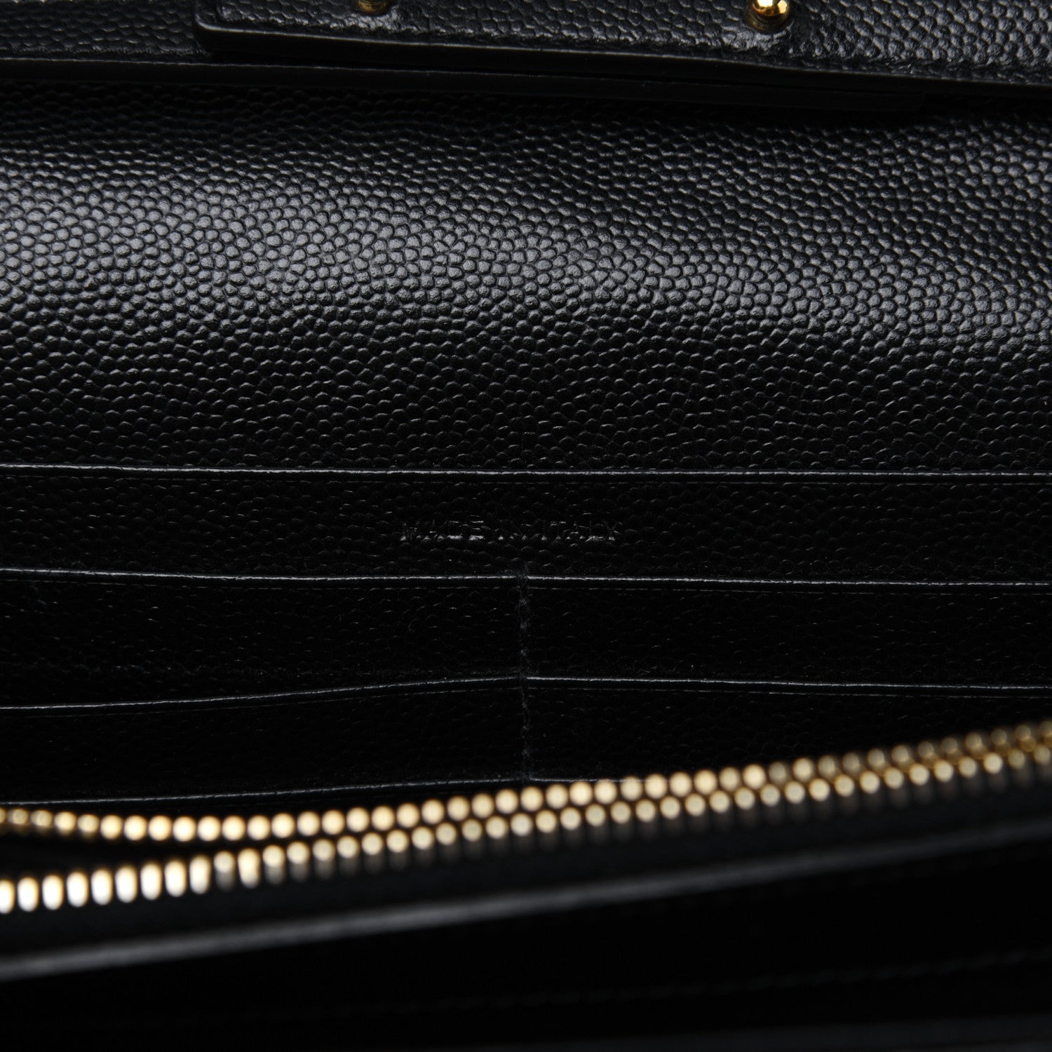 Saint Laurent Grain De Poudre Matelasse Chevron Monogram Chain Wallet Black 9 of 19
