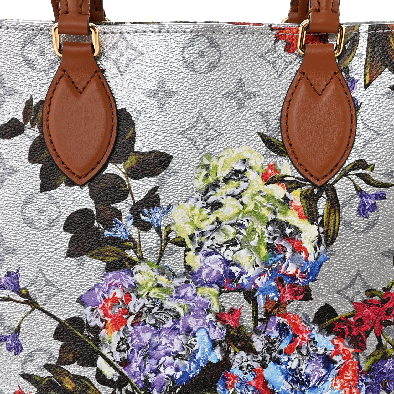 Louis Vuitton Metallic Monogram LV Garden OnTheGo MM Silver 7 of 10