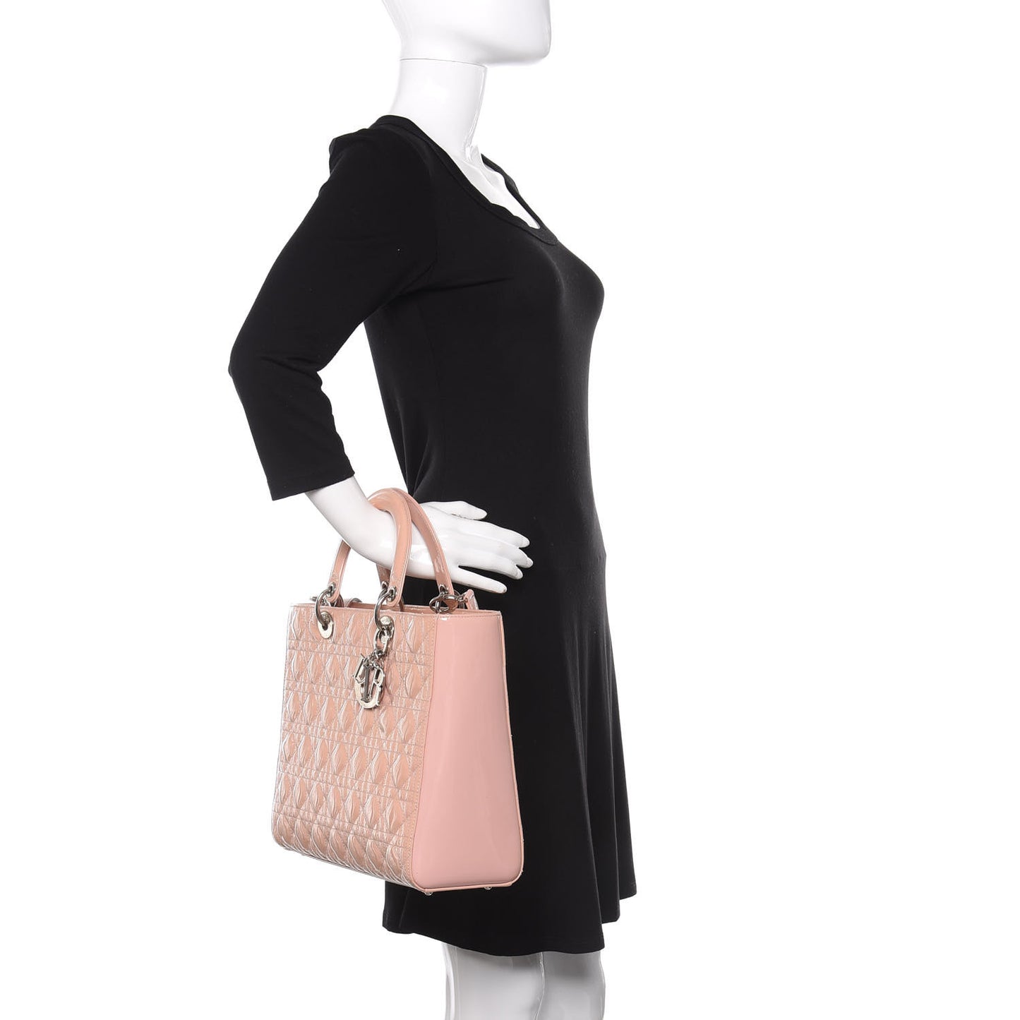 Patent Cannage Large Lady Dior Light Pink