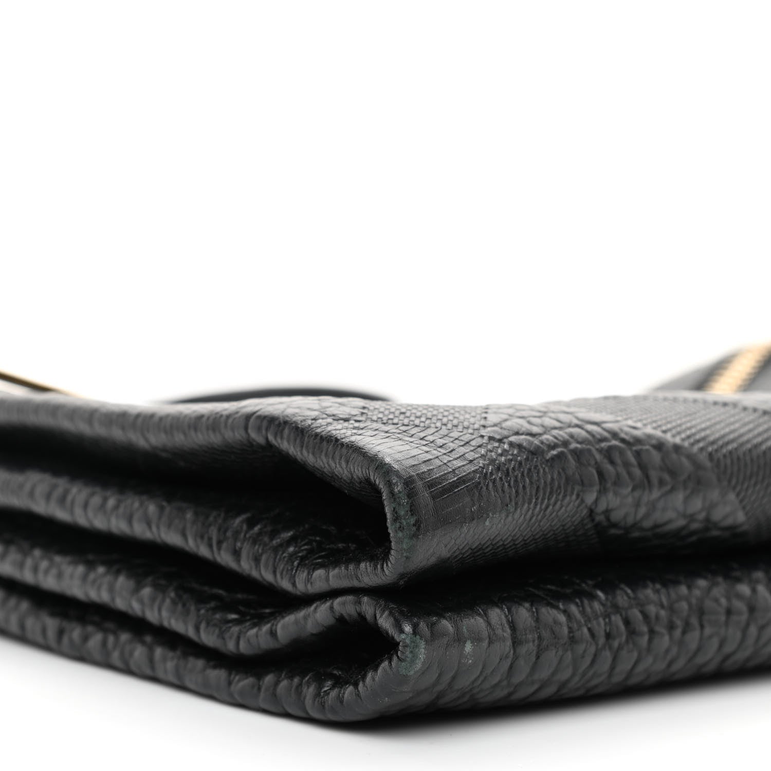 Burberry Signature Grain Calfskin Check Embossed Medium Balmoral Clutch Bag Black 7 of 9