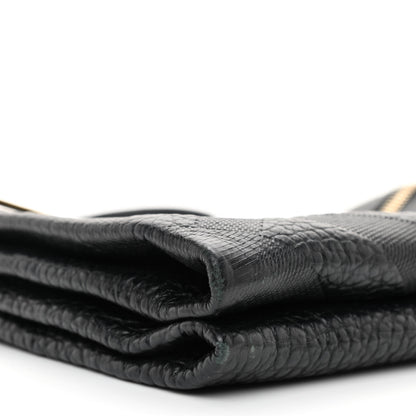 Burberry Signature Grain Calfskin Check Embossed Medium Balmoral Clutch Bag Black 7 of 9