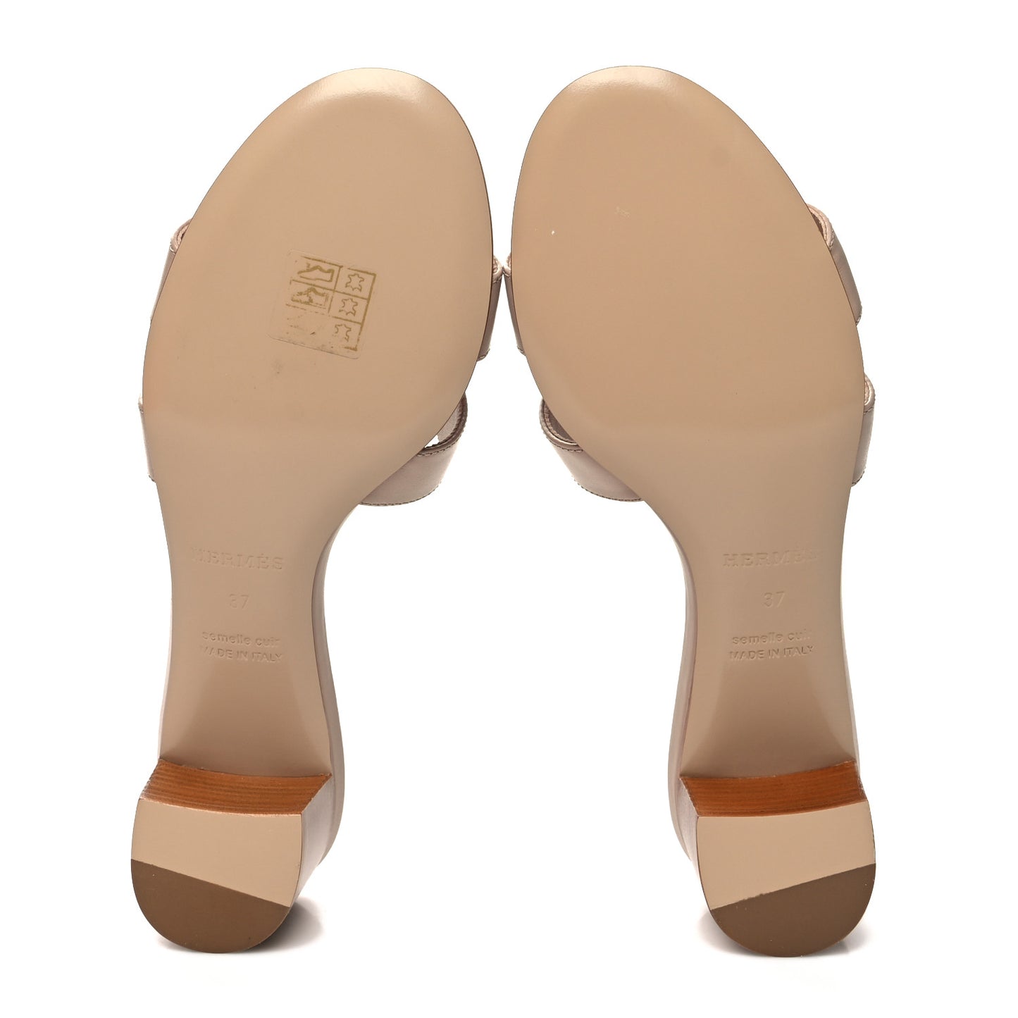 Calfskin Oasis Sandals 37 Beige Nude