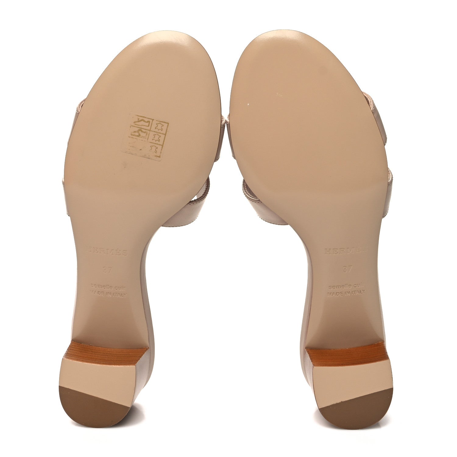 Hermes Calfskin Oasis Sandals 37 Beige Nude 5 of 9