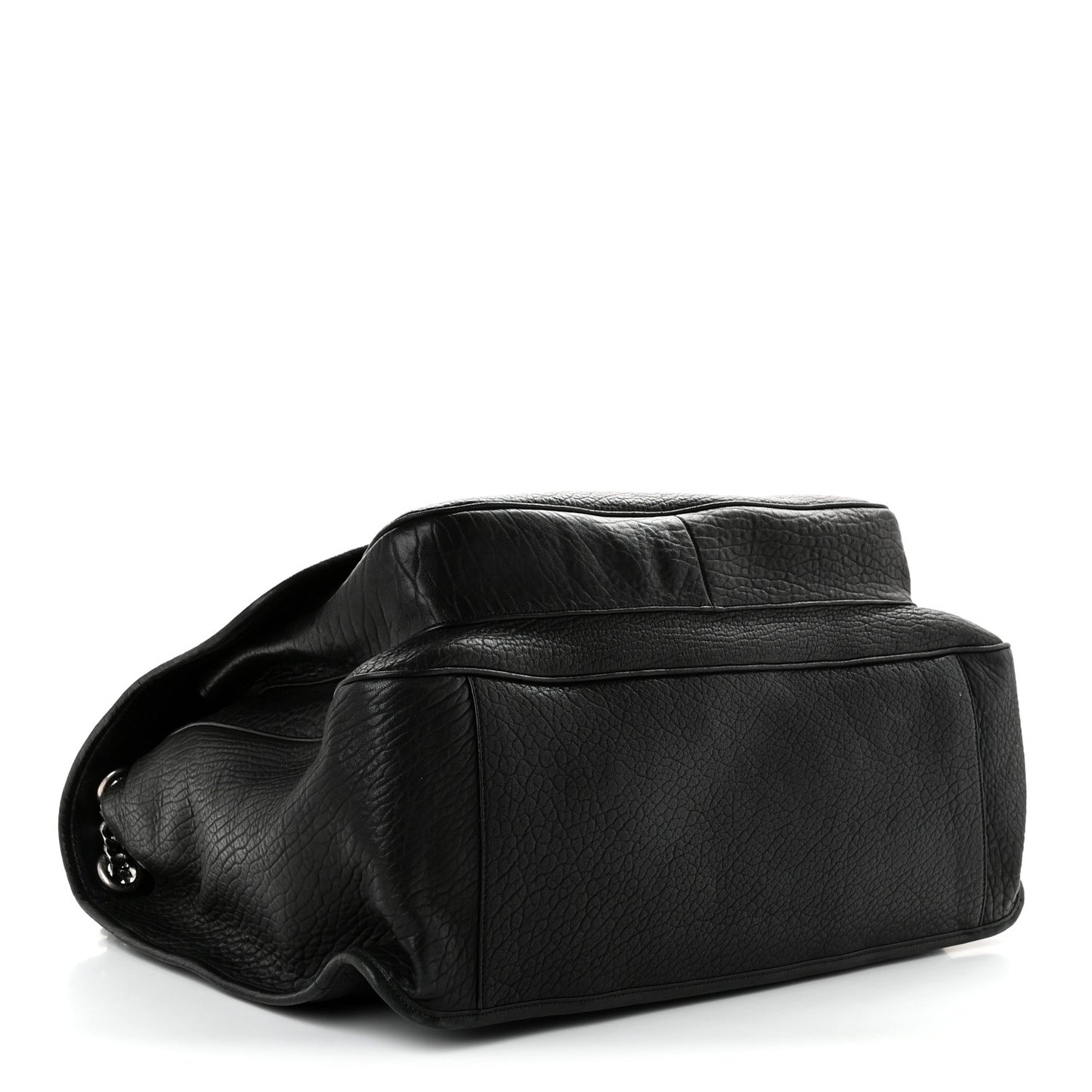 Grained Lambskin Monogram Oversized Niki Chain Satchel Black