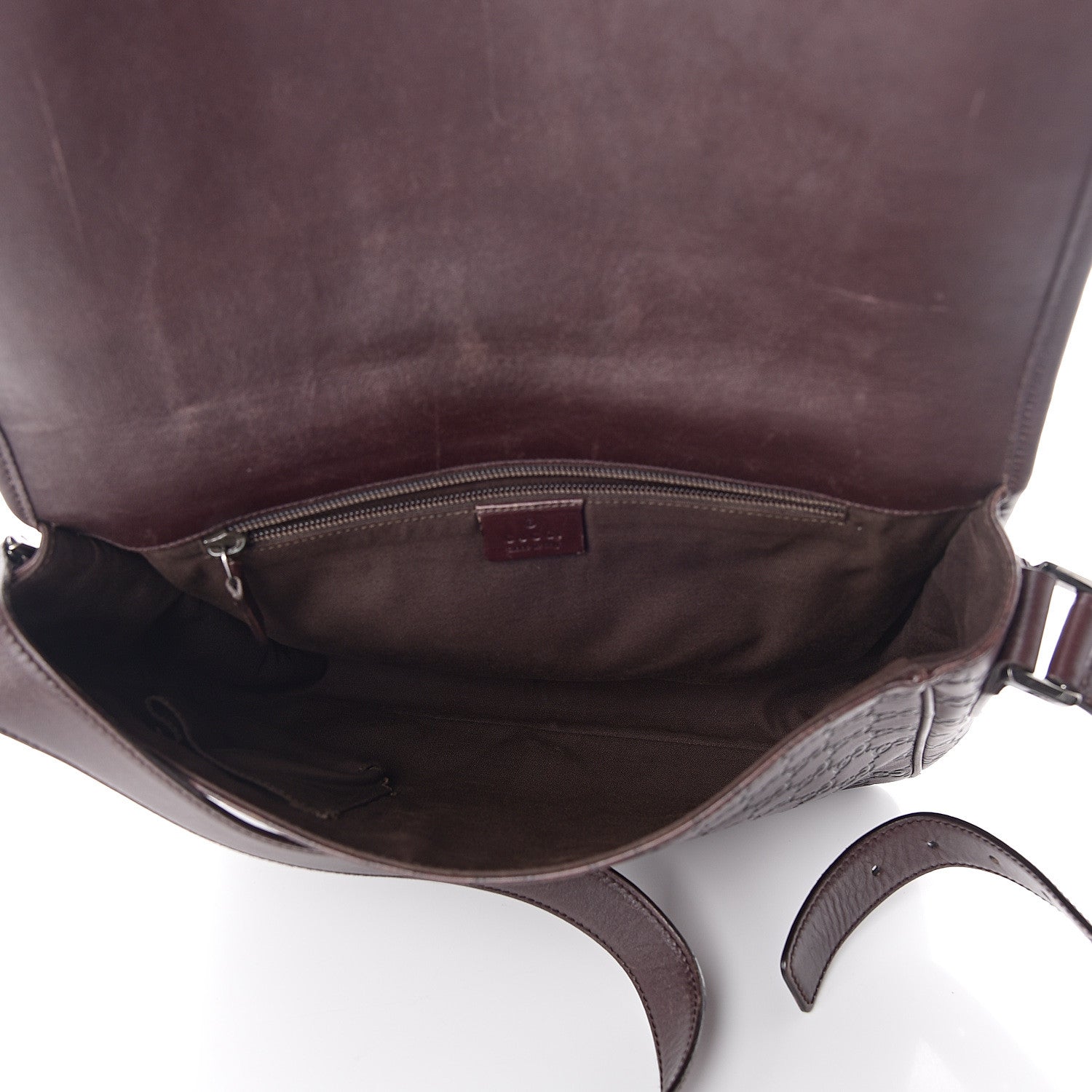 Gucci Guccissima Flap Messenger Bag Dark Brown 4 of 8