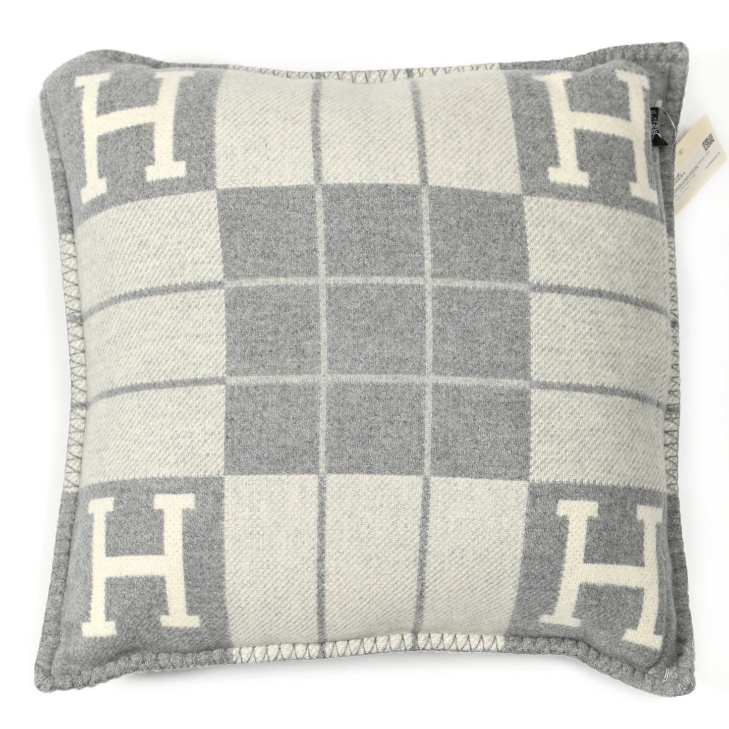 Wool Cashmere Avalon III Pillow PM Ecru Gris Clair