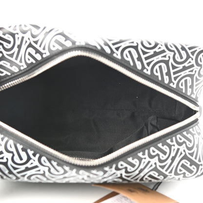 Burberry Calfskin Monogram Washbag Black White 5 of 8