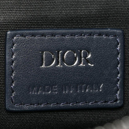 Christian Dior Coated Canvas Calfskin CD Diamond Mens Saddle Bag Navy 6 of 11