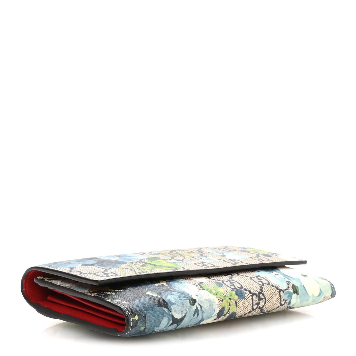 GG Supreme Monogram Blooms Continental Wallet Blue