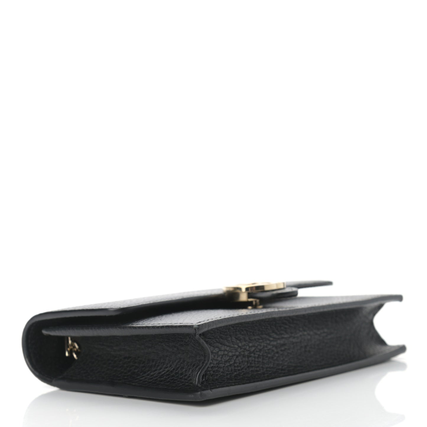 Dollar Calfskin Interlocking G Chain Wallet Black