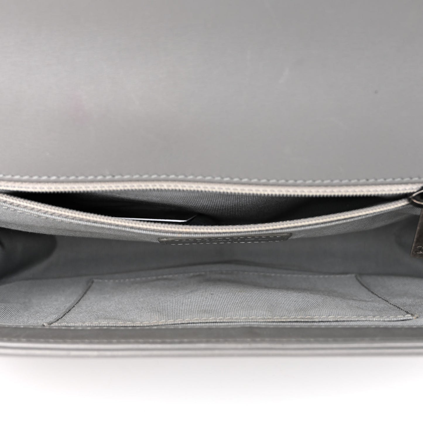 Lambskin Chevron Quilted New Medium Boy Flap Grey