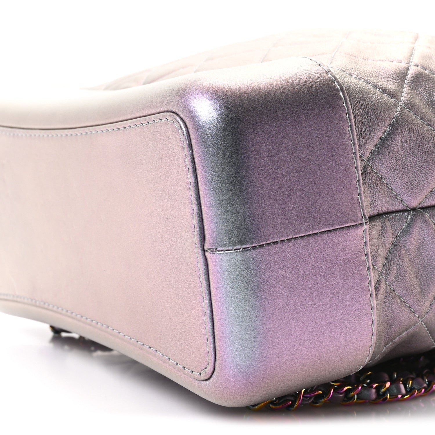 Chanel Iridescent Lambskin Calfskin Quilted Gabrielle Backpack Light Purple 10 of 10