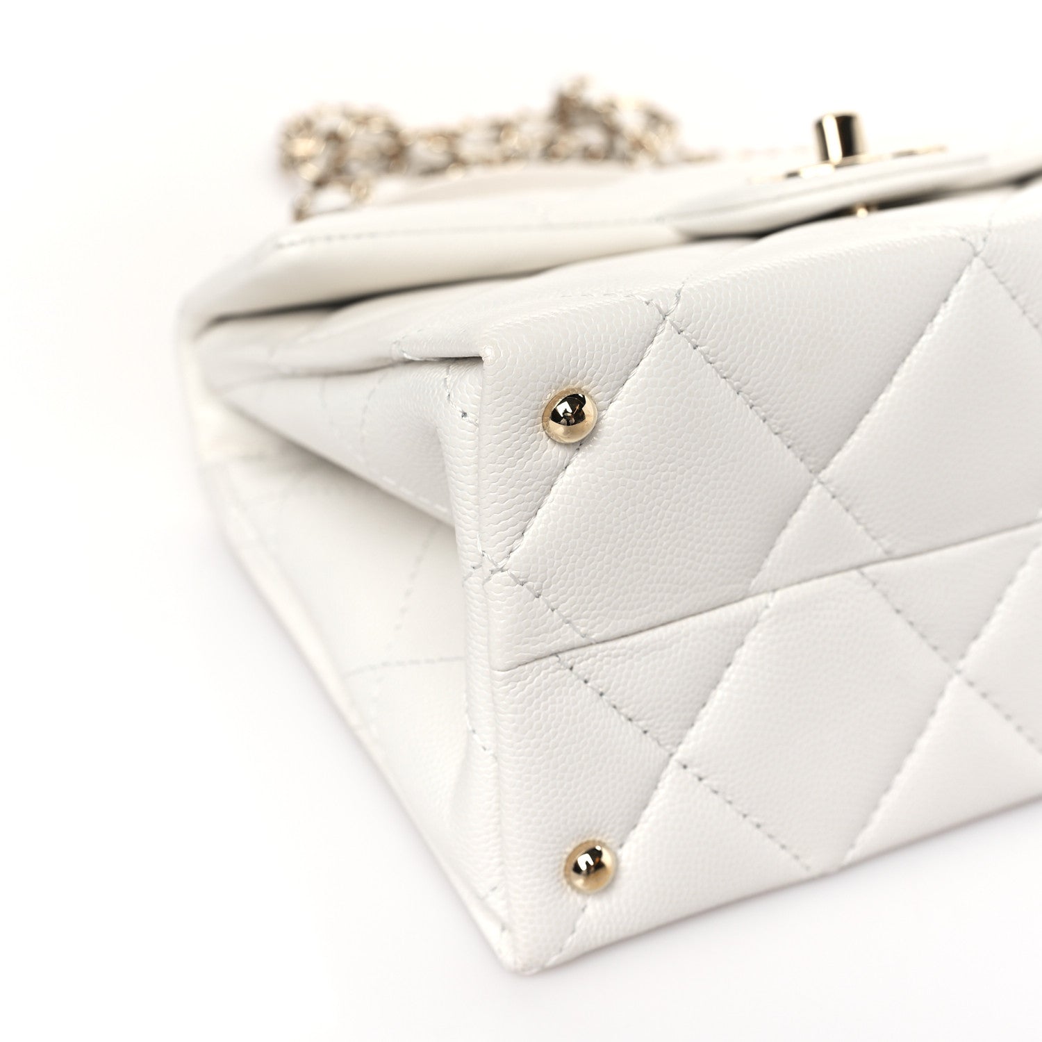 Chanel Caviar Quilted Mini Retro Twist Top Handle Flap White 8 of 10