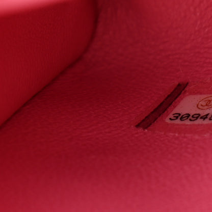 Chanel Caviar Quilted Lizard Embossed Extra Mini Coco Handle Flap Pink 7 of 10