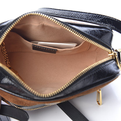Gucci Suede Patent Web Mini Ophidia Shoulder Bag Nocciola Black 5 of 12